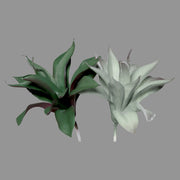 Élethű, zöld színű, betűzős, kis méretű agave műnövény.