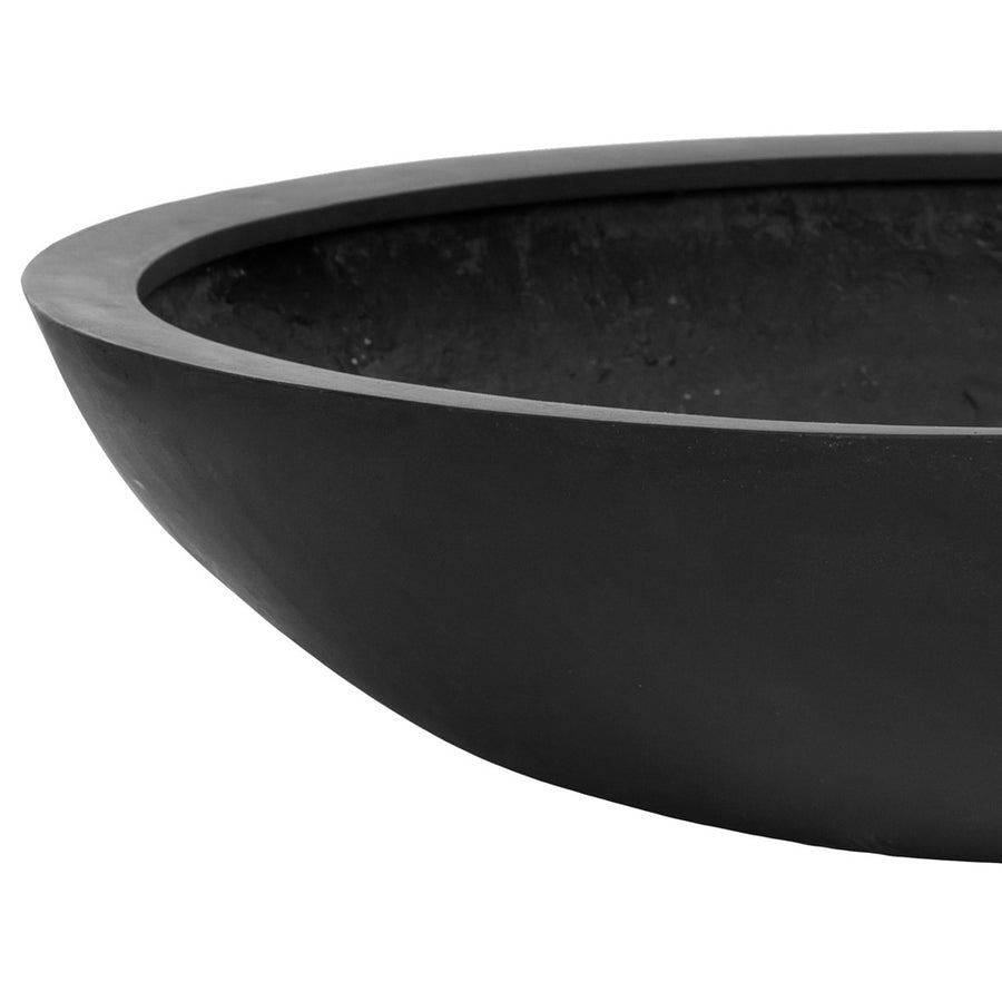 fekete színű, fiberstone anyagból készült ültetőtál - részletfotó