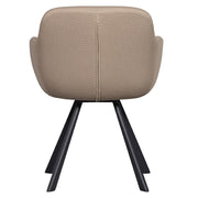 Kortárs stílusú, fekete fémvázas étkezőszék, bézs színű, kötött-hálós kárpittal