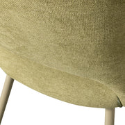 Kortárs stílusú, fémvázas étkezőszék, zsályazöld színű szövettel kárpitozva