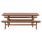 Kortárs stílusú, porszórt alumíniumból készült, agyagszínű kerti asztal