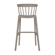 2 darab kortárs, modern stílusú, bézs színű, műanyag kerti bárszék