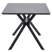 Kortárs stílusú, matt fekete színű fém étkezőasztal magas minőségű, fekete színű MDF asztallappal