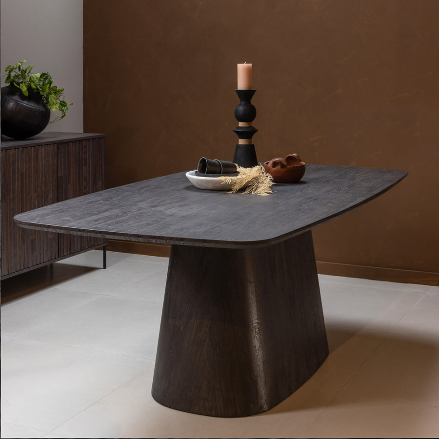 Kortárs stílusú, nagyméretű, sötétbarna színű, étkezőasztal