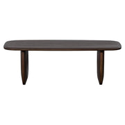 Kortárs stílusú, mangófából készült, diószínűre pácolt, dohányzóasztal