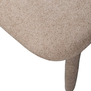 Kortárs stílusú, homokszínű, buklé hatású szövettel kárpitozott étkezőszék