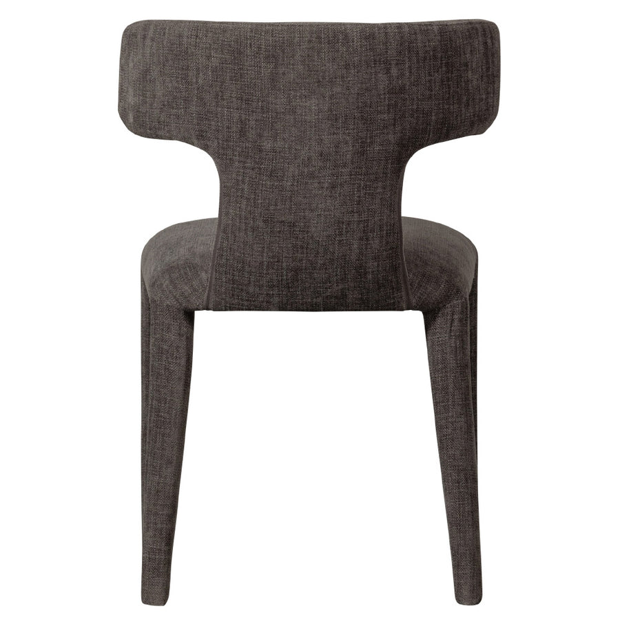 Kortárs stílusú, sötétszürke színű szövettel kárpitozott, 78 cm magas étkezőszék