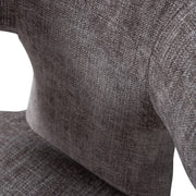 Kortárs stílusú, sötétszürke színű szövettel kárpitozott, 78 cm magas étkezőszék