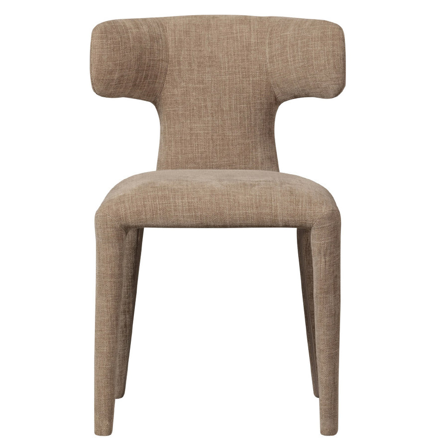 Kortárs stílusú, homokszínű szövettel kárpitozott, 78 cm magas étkezőszék 