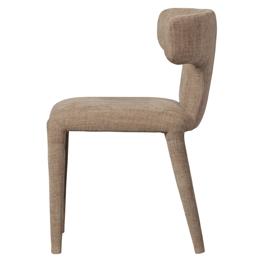 Kortárs stílusú, homokszínű szövettel kárpitozott, 78 cm magas étkezőszék 