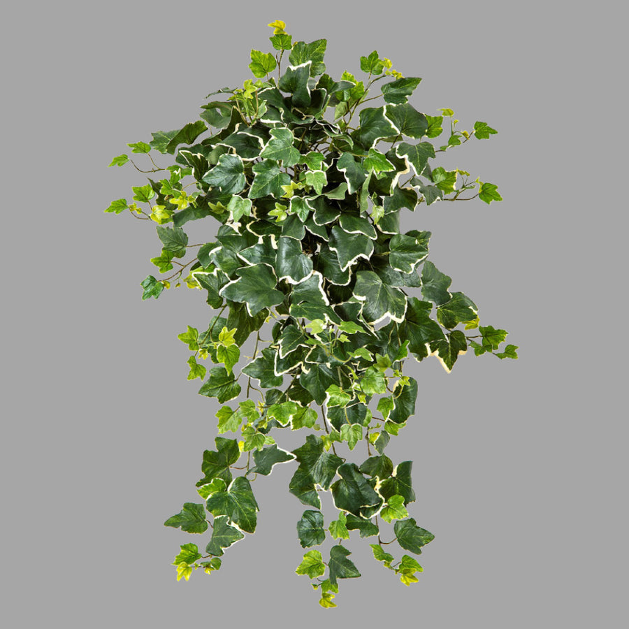 Élethű megjelenésű, 65 cm hosszú, UV-álló, zöld színű, tarka levelű borostyán csüngő műnövény