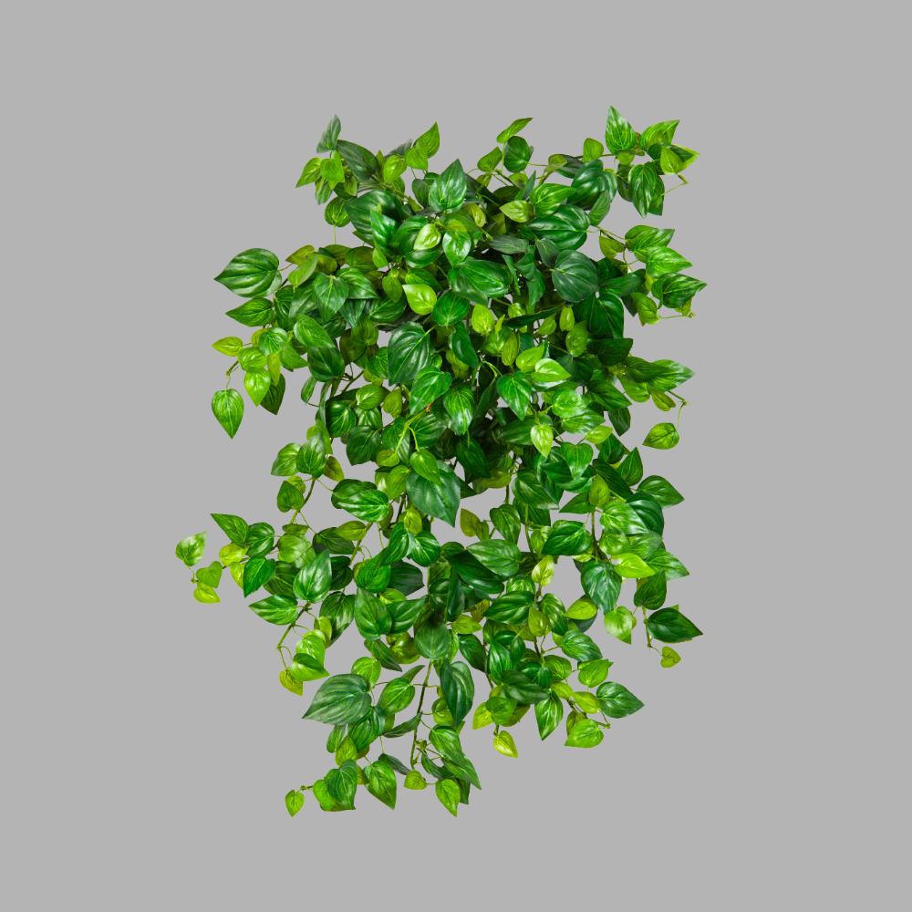 Élethű megjelenésű, 50 cm hosszú, zöld színű aprólevelű filodendron csüngő műnövény