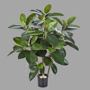 Élethű megjelenésű, merséges fikusz cserje, fekete színű, műanyag kaspóban