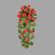 Élethű megjelenésű, UV-álló, dús levélzettel rendelkező, mesterséges muskátli csüngő