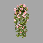 Élethű megjelenésű, UV-álló, dús levélzettel rendelkező, mesterséges muskátli csüngő