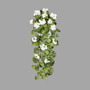 Élethű megjelenésű, UV-álló, dús levélzettel rendelkező, mesterséges muskátli csüngő