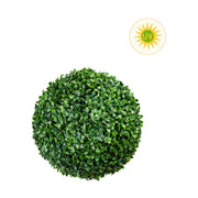 Élethű megjelenésű, nagyméretű, UV-álló, dekorációs bukszus gömb.