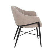 Kortárs stílusú, fekete színű fém étkezőszék bézs színű, poliészter kárpitozással