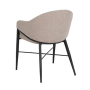Kortárs stílusú, fekete színű fém étkezőszék bézs színű, poliészter kárpitozással