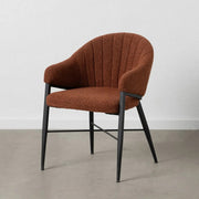 Kortárs stílusú, fekete színű fém étkezőszék salakvörös színű, poliészter kárpitozással