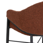 Kortárs stílusú, fekete színű fém étkezőszék salakvörös színű, poliészter kárpitozással