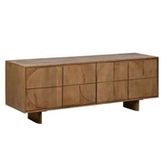 Kortárs, japandi stílusú, tömör mangófából készült design tálalókomód.