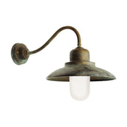 Loft stílusú, rézből készült falikar lámpa üvegbúrával