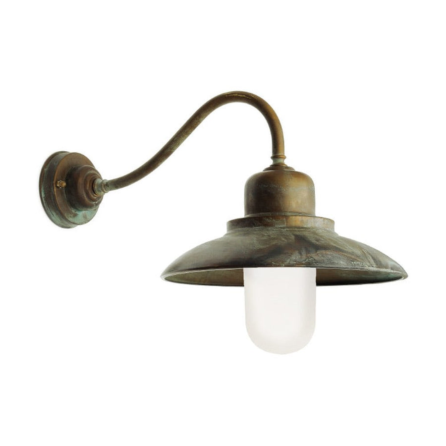 Loft stílusú, rézből készült falikar lámpa üvegbúrával