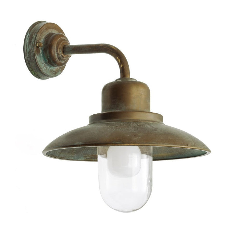 Loft stílusú, rézből készült falikar lámpa üvegbúrával