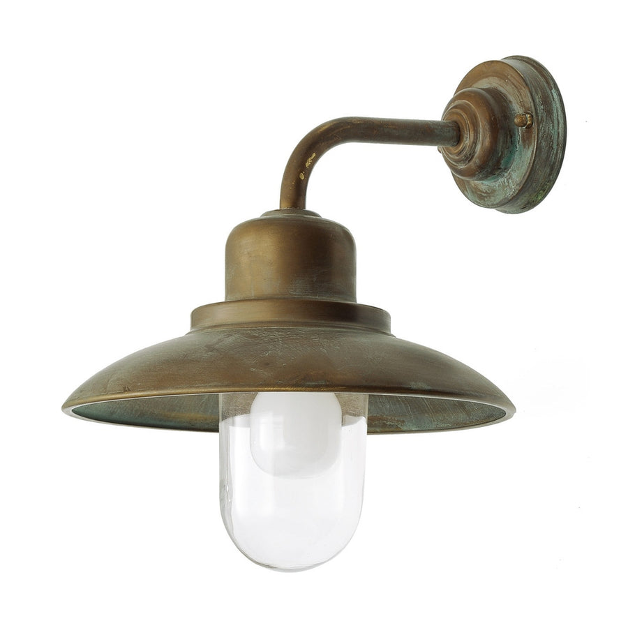 Loft stílusú, rézből készült falikar lámpa üvegbúrával