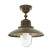 Loft stílusú, rézből készült mennyezeti lámpa üvegbúrával