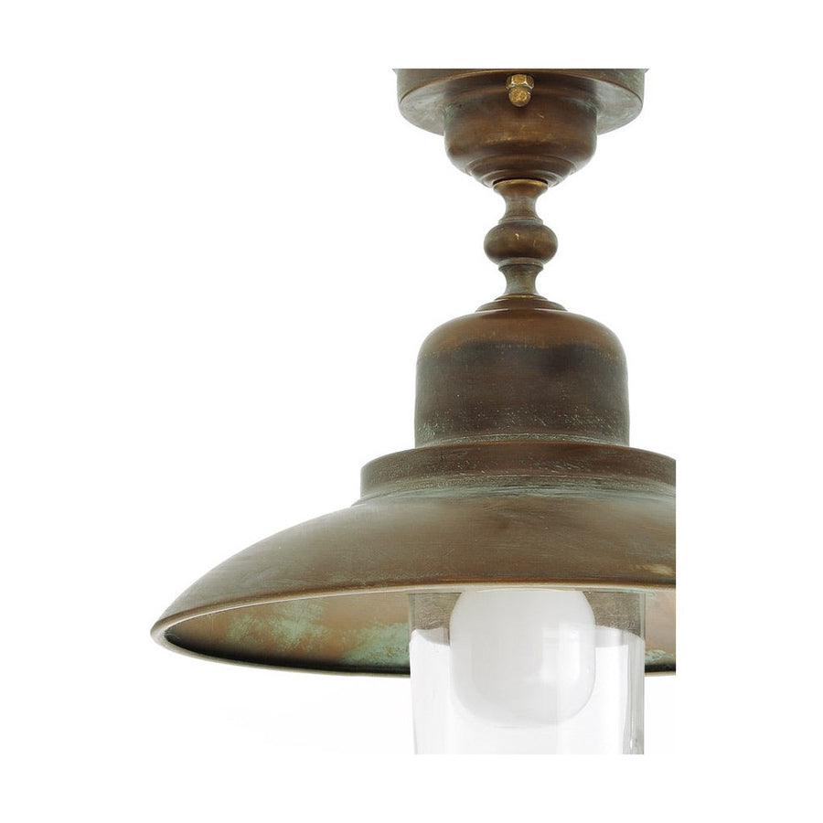 Loft stílusú, rézből készült mennyezeti lámpa üvegbúrával