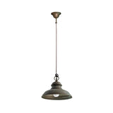 Moretti Luce Mill vintage stílusú tömör réz függeszték 32,5 cm-es harangszerű lámpabúrával és nyitott kialakítással