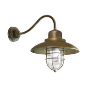 Loft stílusú, rézből készült falikar lámpa üvegbúrával