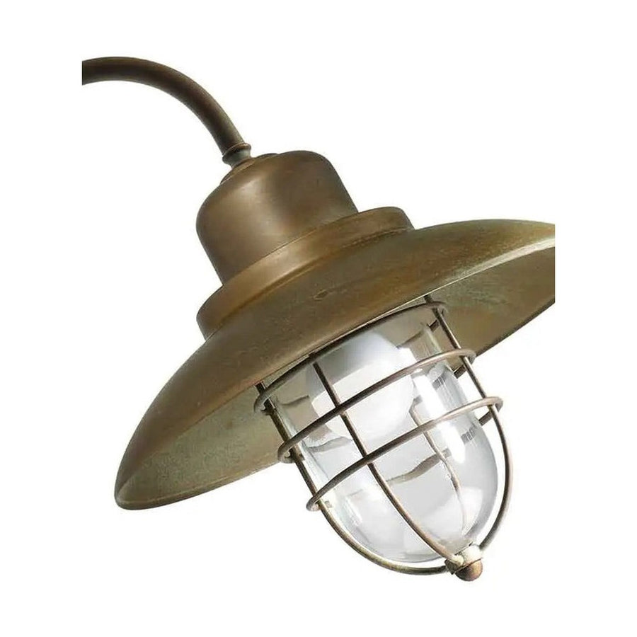 Loft stílusú, rézből készült falikar lámpa üvegbúrával