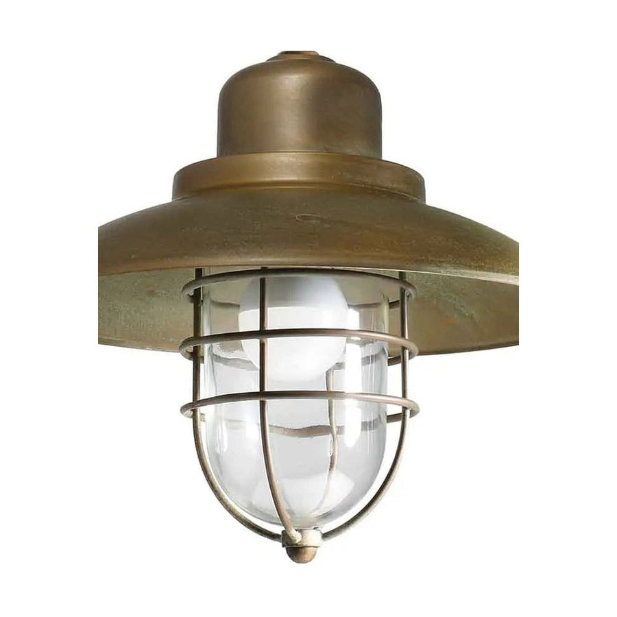 Loft stílusú, rézből készült függeszték lámpa fémrácsos üvegbúrával