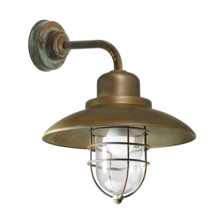 Loft stílusú, rézből készült falikar lámpa üvegbúrával