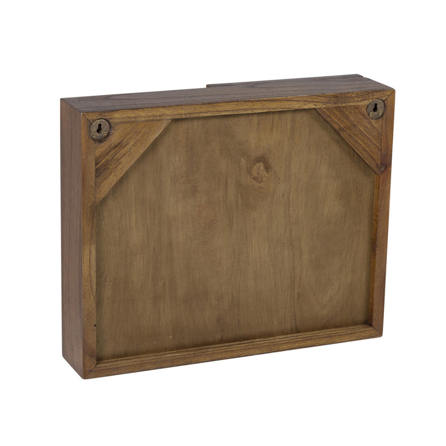 Loft stílusú, mindifából készült, kulcstartó szekrény levéltartó rekeszekkel 