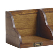 Loft stílusú, háromrekeszes, tömör mindifából készült CD-tartó fali polc