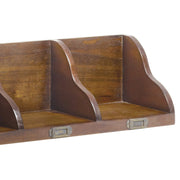 Loft stílusú, négyrekeszes, tömör mindifából készült CD-tartó fali polc