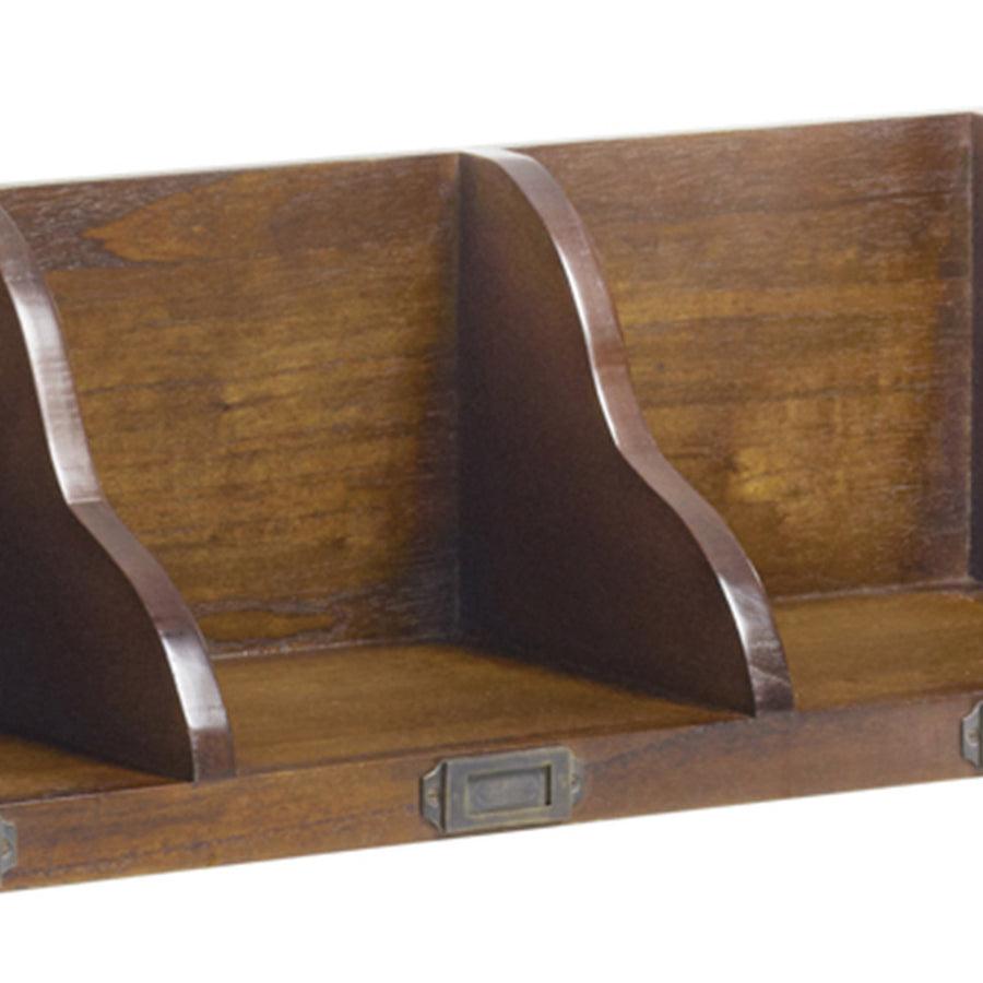 Loft stílusú, négyrekeszes, tömör mindifából készült CD-tartó fali polc