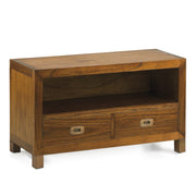 Loft stílusú, tömör mindifából készült, kézműves TV szekrény 