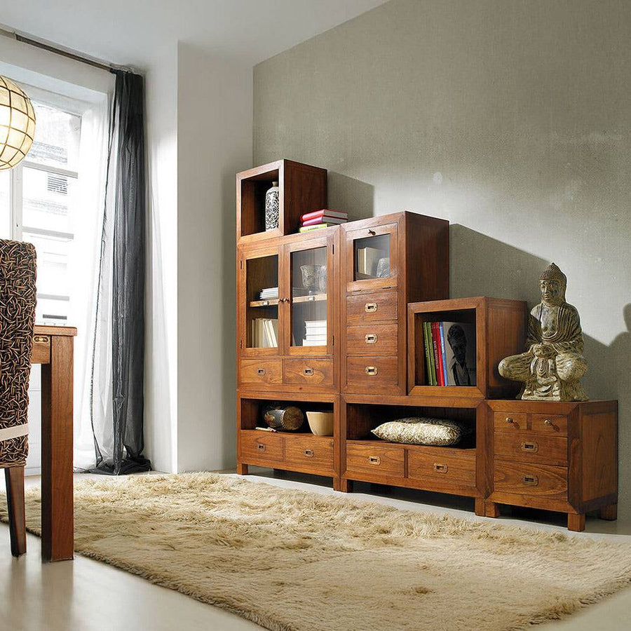 Loft stílusú, mindifából készült, kézműves, moduláris komód elem