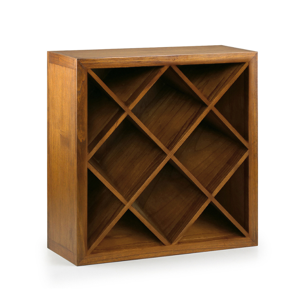 Loft stílusú, mindifából készült moduláris polcrendszer borszekrény eleme.