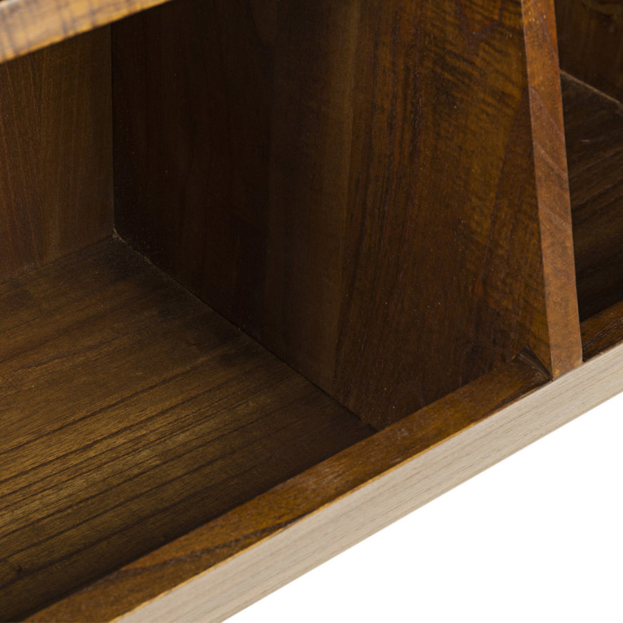 Loft stílusú, mindifából készült, kézműves rekeszes tárolópolc