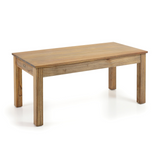 Tömör mindifából készült, modern-loft stílusú, bővíthető étkezőasztal