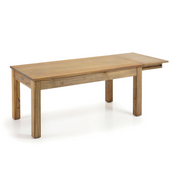 Tömör mindifából készült, modern-loft stílusú, bővíthető étkezőasztal