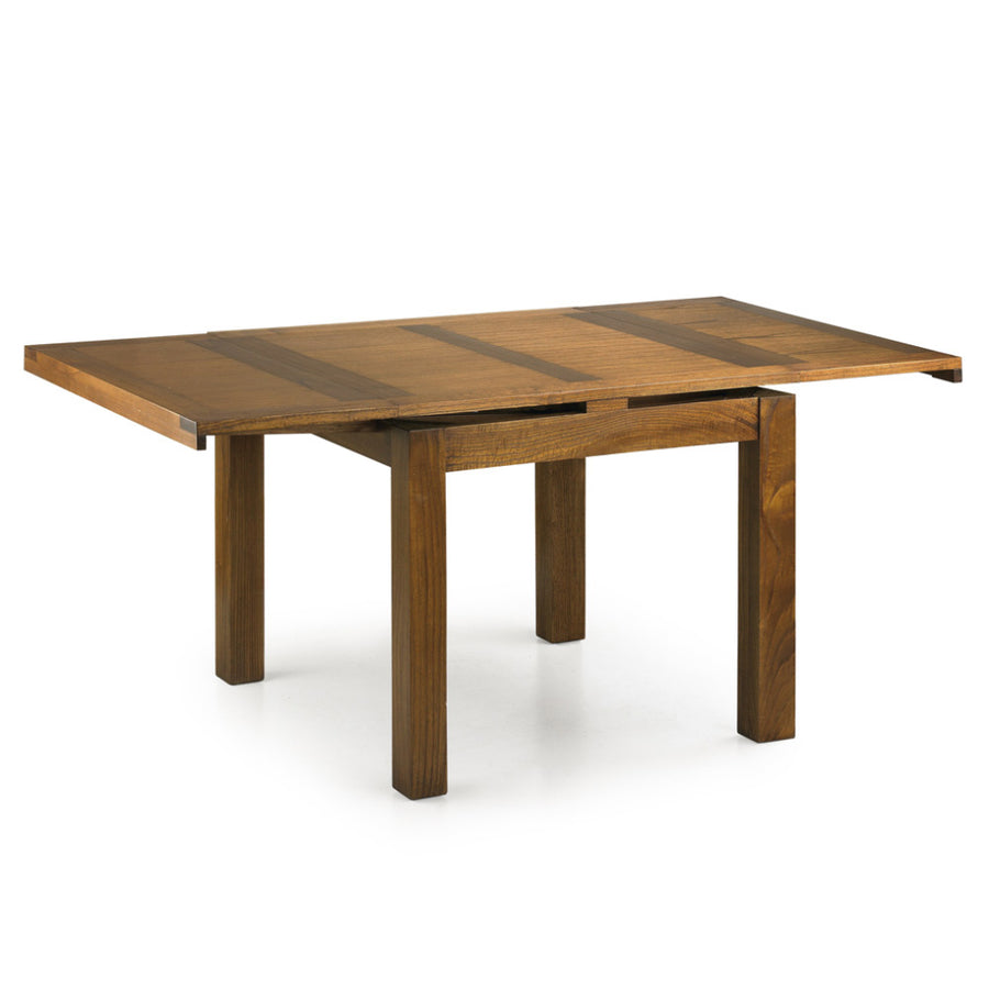 Loft stílusú, négyzetes alapú, bővíthető, mindifából készült étkezőasztal