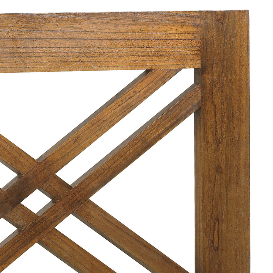 Loft stílusú, 100 hosszú, tömör mindifából készült, keresztrácsos kialakítású ágyvég