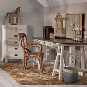 Állítható magasságú, tömör mindifából készült, kézműves íróasztal